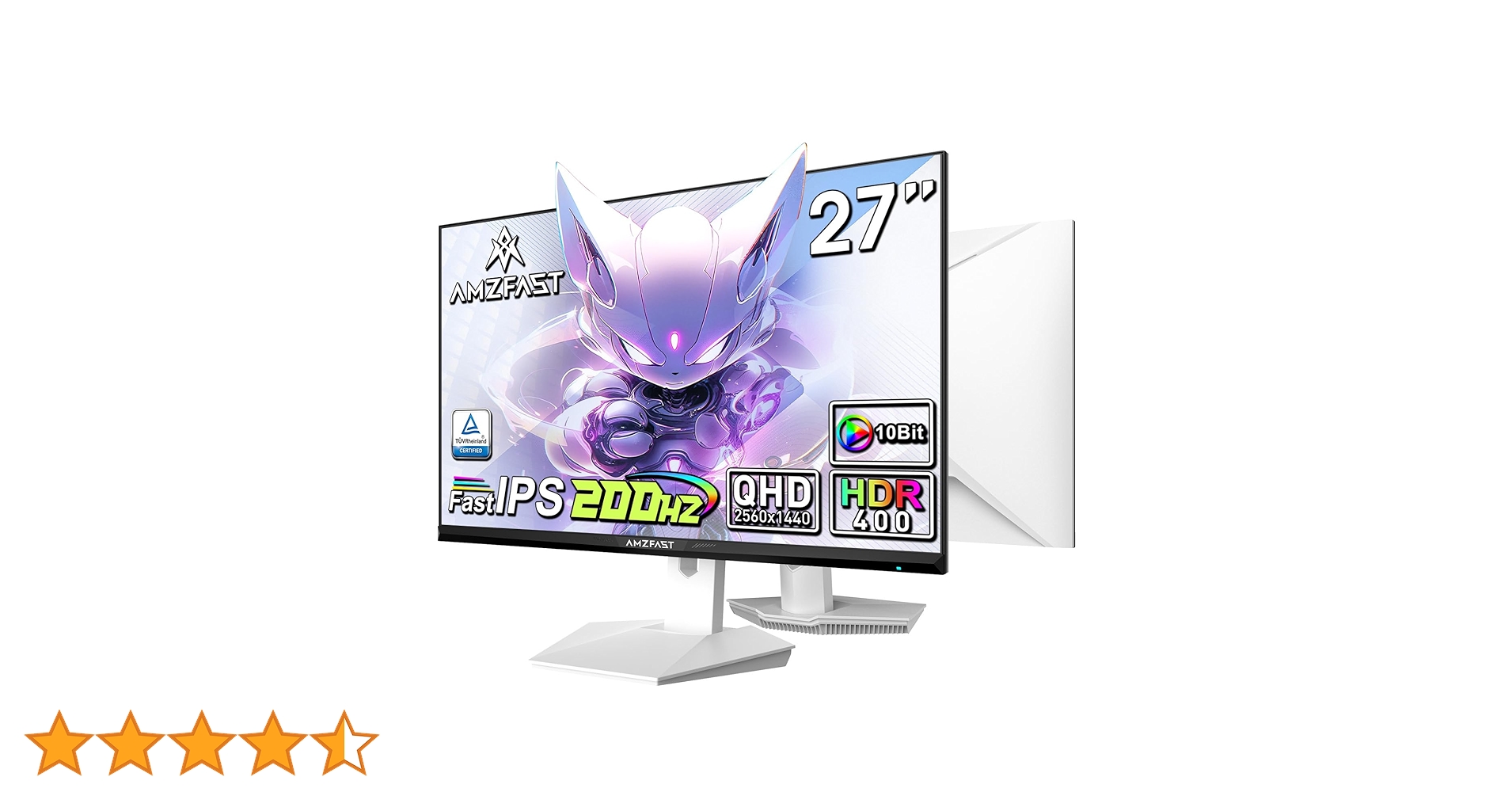 Amazon.co.jp: Amzfast 27インチゲーミングモニター 白 WQHD